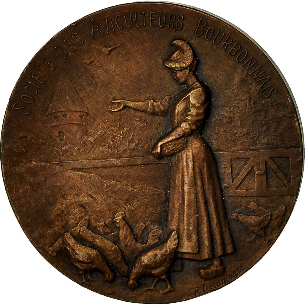 Francia, medaglia, Société des Aviculteurs Bourbonnais, Delamarre, SPL-