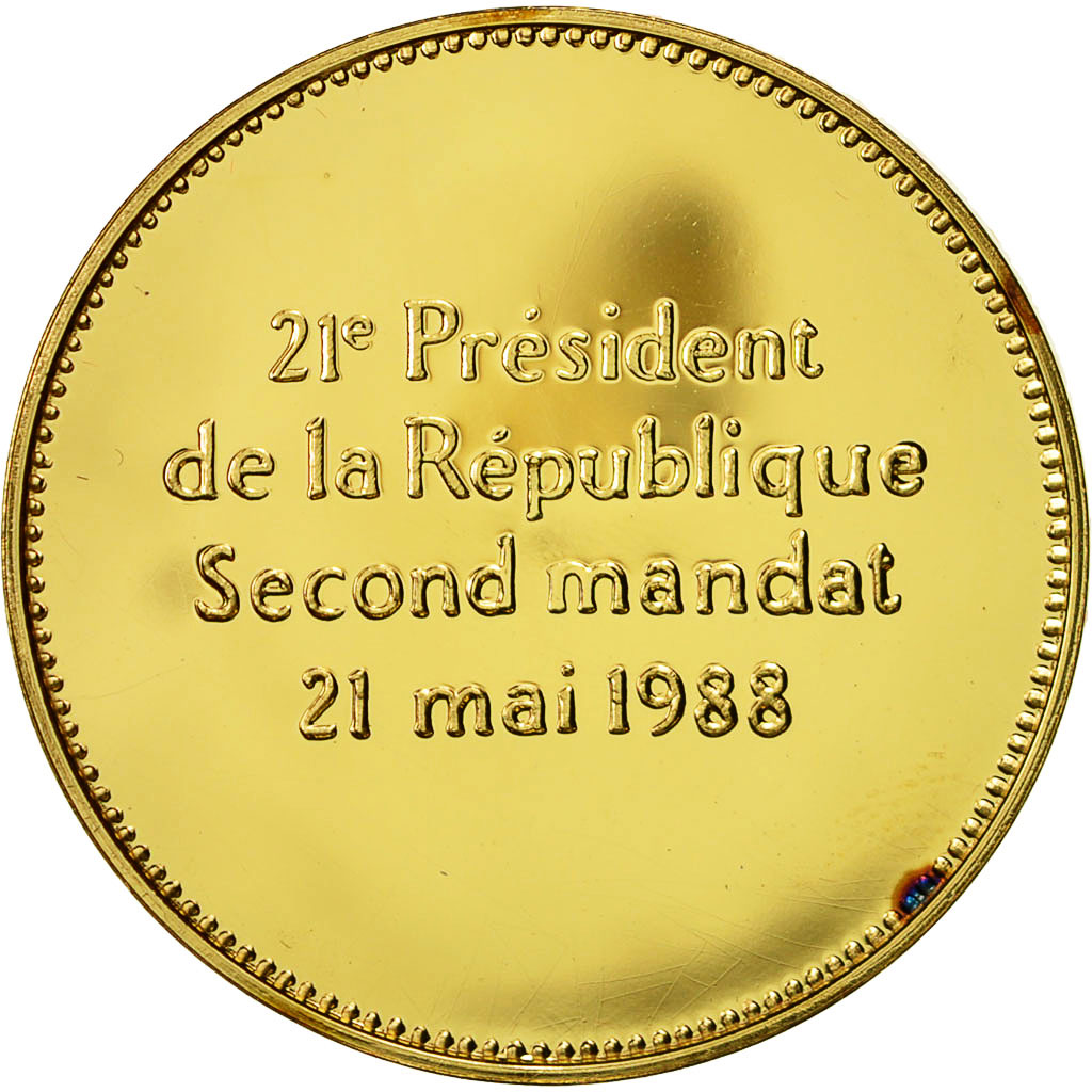 Frankreich, Medaille, François Mitterrand, Réelu Président, 1988, STGL
