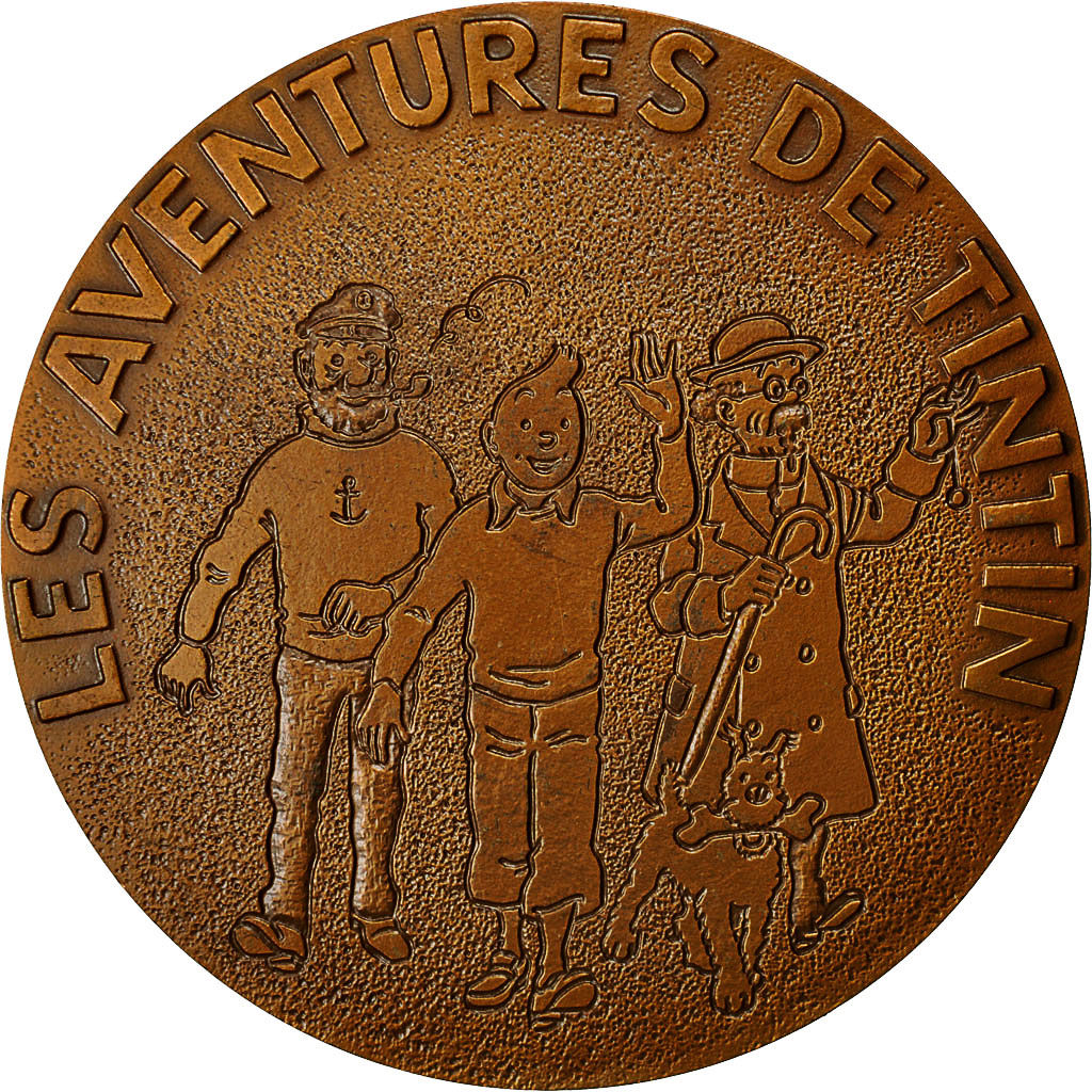 France, Medal, Les Aventures de Tintin, Hergé, 1995, C. Gondard, MS(60-62)
