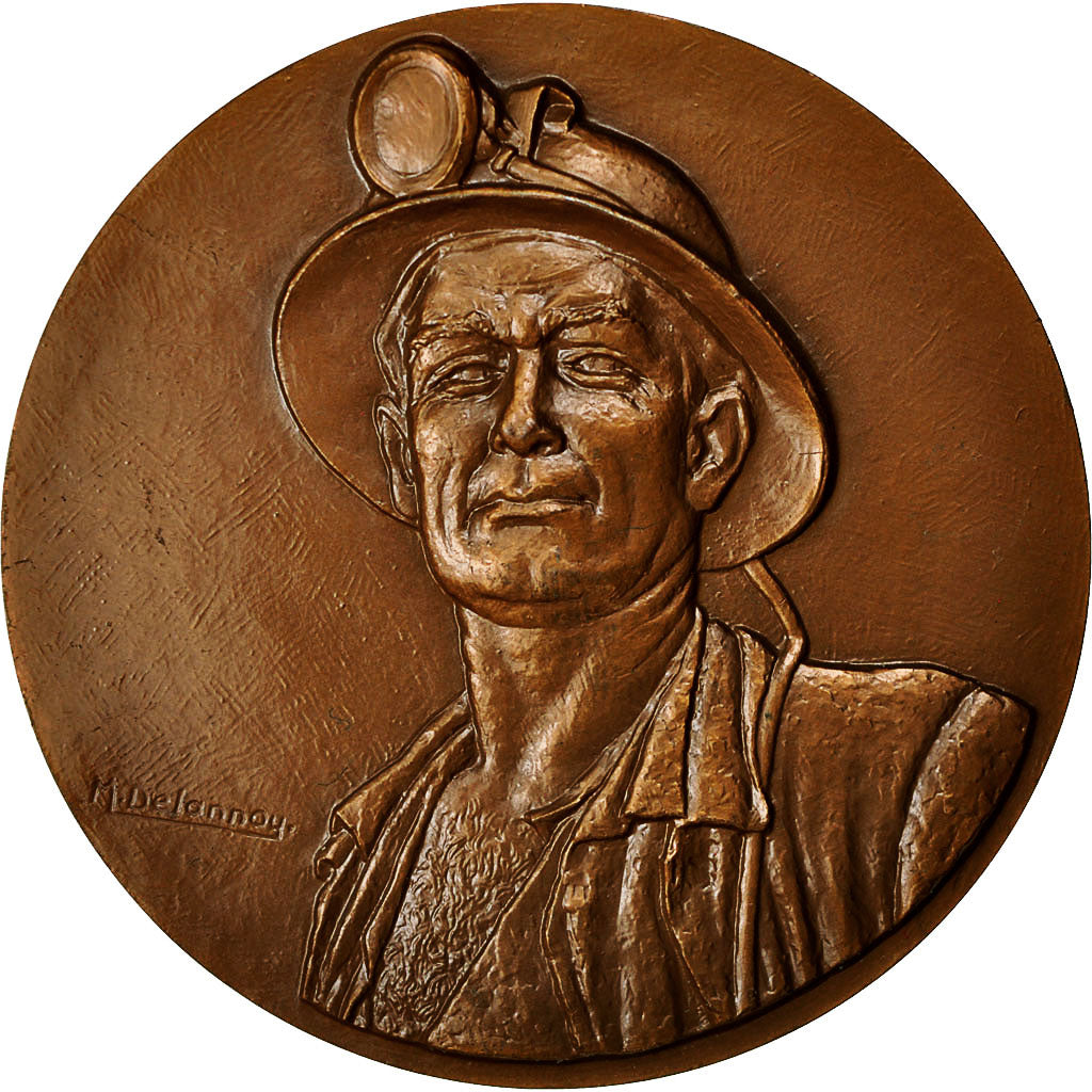 France, Medal, Mines, Charbonnages de France, 1985, Delannoy, MS(63), Bronze