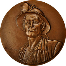 France, Medal, Mines, Charbonnages de France, 1985, Delannoy, MS(63), Bronze