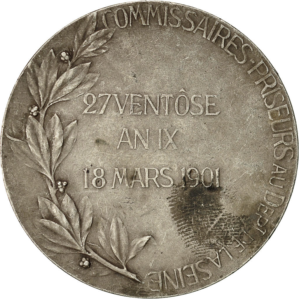 France, Medal, Centenaire des Commissaires-Priseurs, Seine, 1901, Rivet