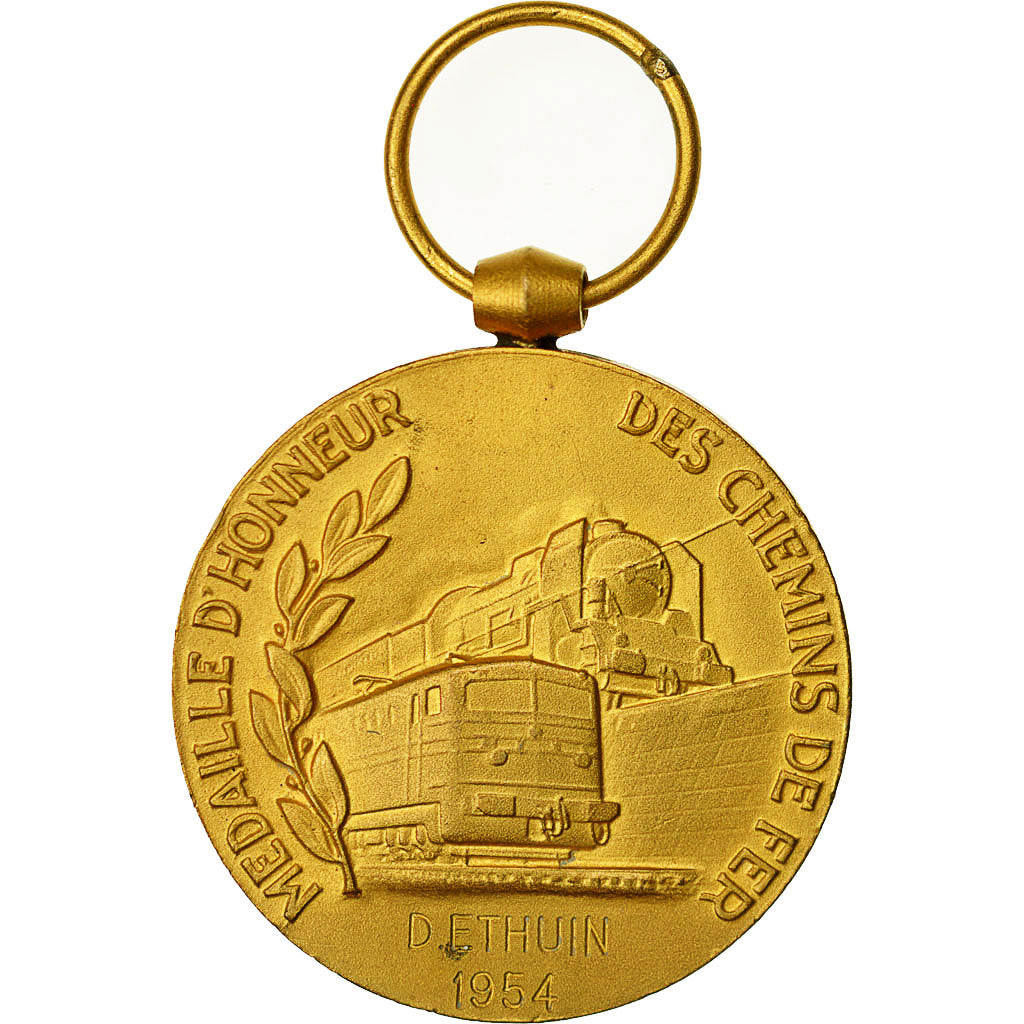 Frankreich, Medaille, Honneur des Chemins de Fer, 1954, Guiraud, UNZ, Gilt