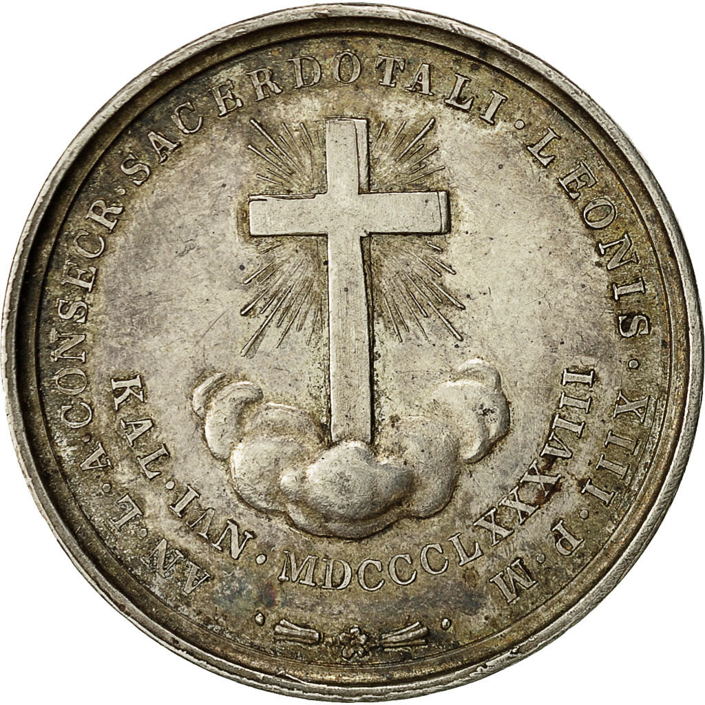 Vatican, Medal, Le Pape Léon XIII, 1888, Blanchi, MS(60-62), Silver