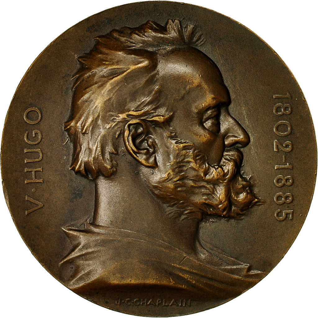 France, Medal, Victor Hugo, Souvenir du Centenaire, Chaplain, AU(55-58), Bronze