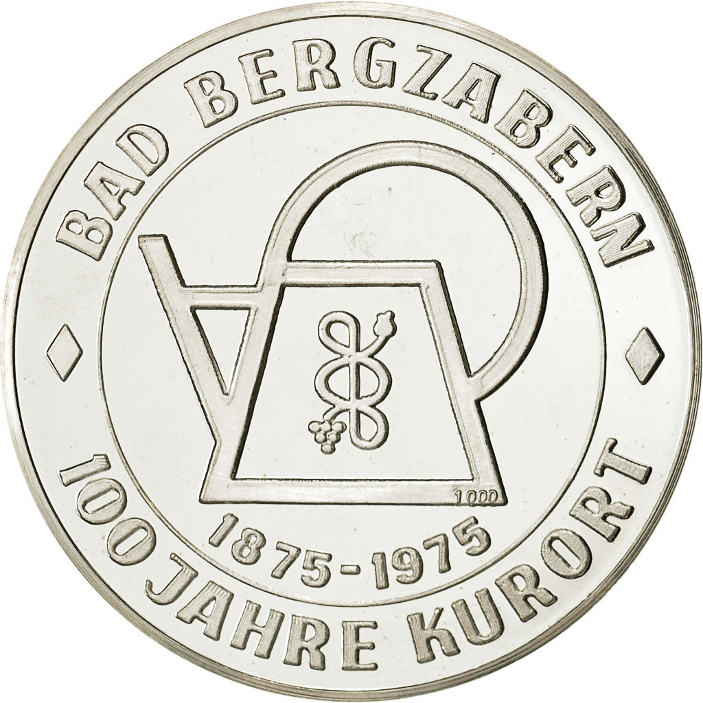 Deutschland, Medaille, Bad Bergzabern, 100 Jahre Kurort, 1975, UNZ, Silber