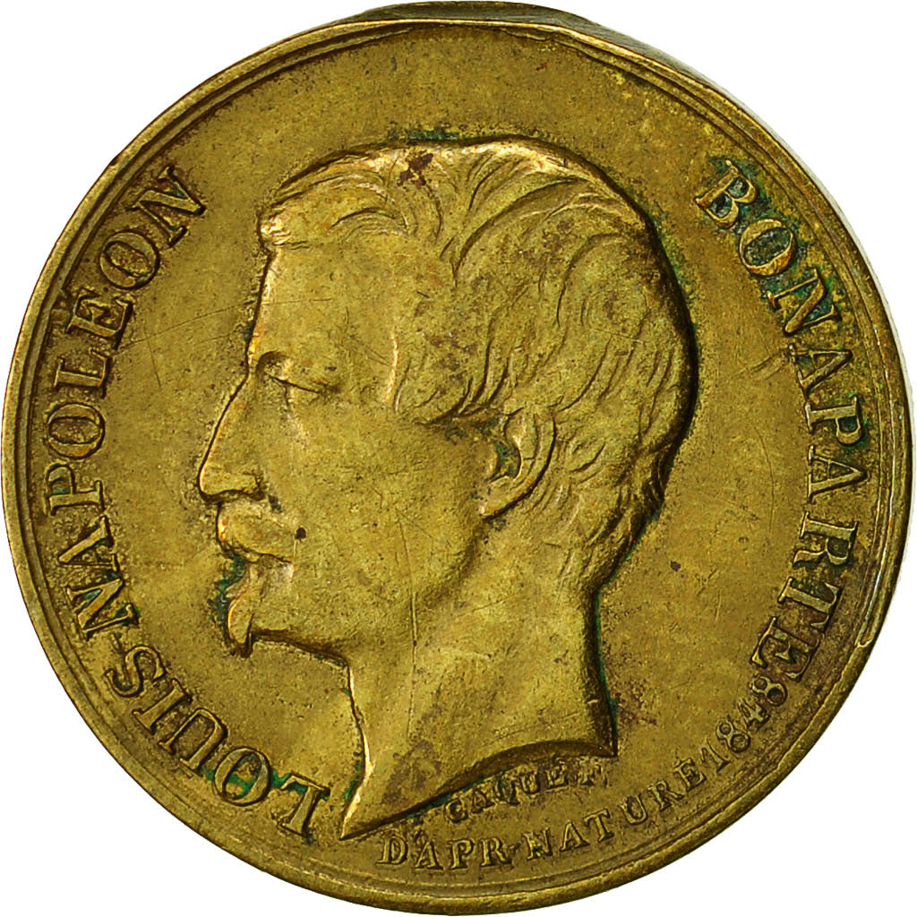 France, Médaille, Napoléon III, Voyage du Midi - Bordeaux, 1852, Caqué, TTB+