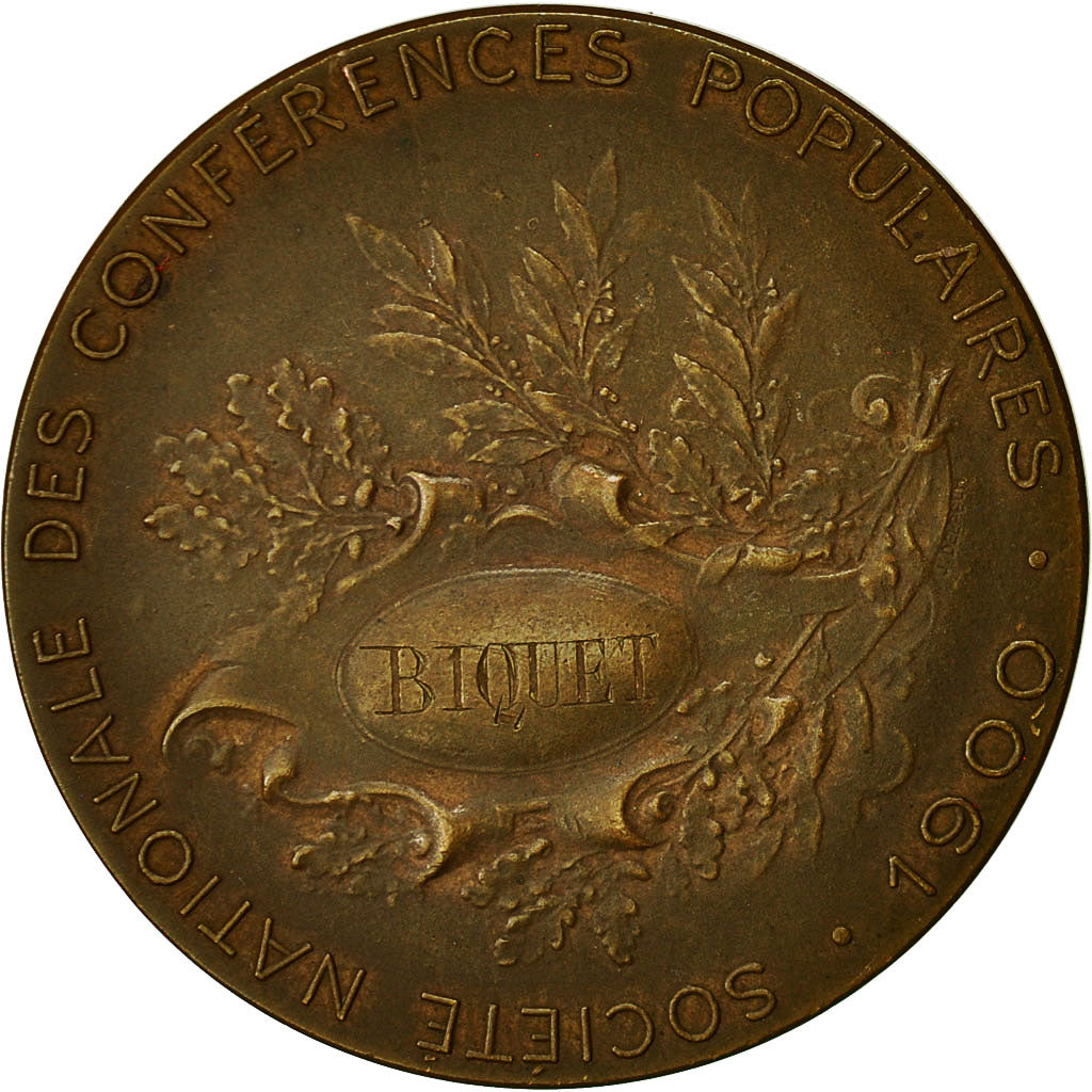France, Medal, Société Nationale des Conférences Populaires, 1900, Lancelot