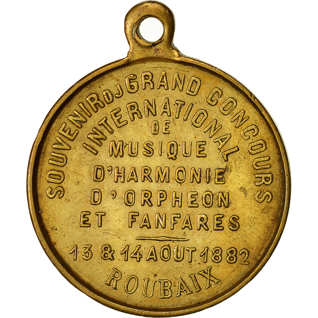 France, Medal, Concours International de Musique de Roubaix, 1882, AU(55-58)