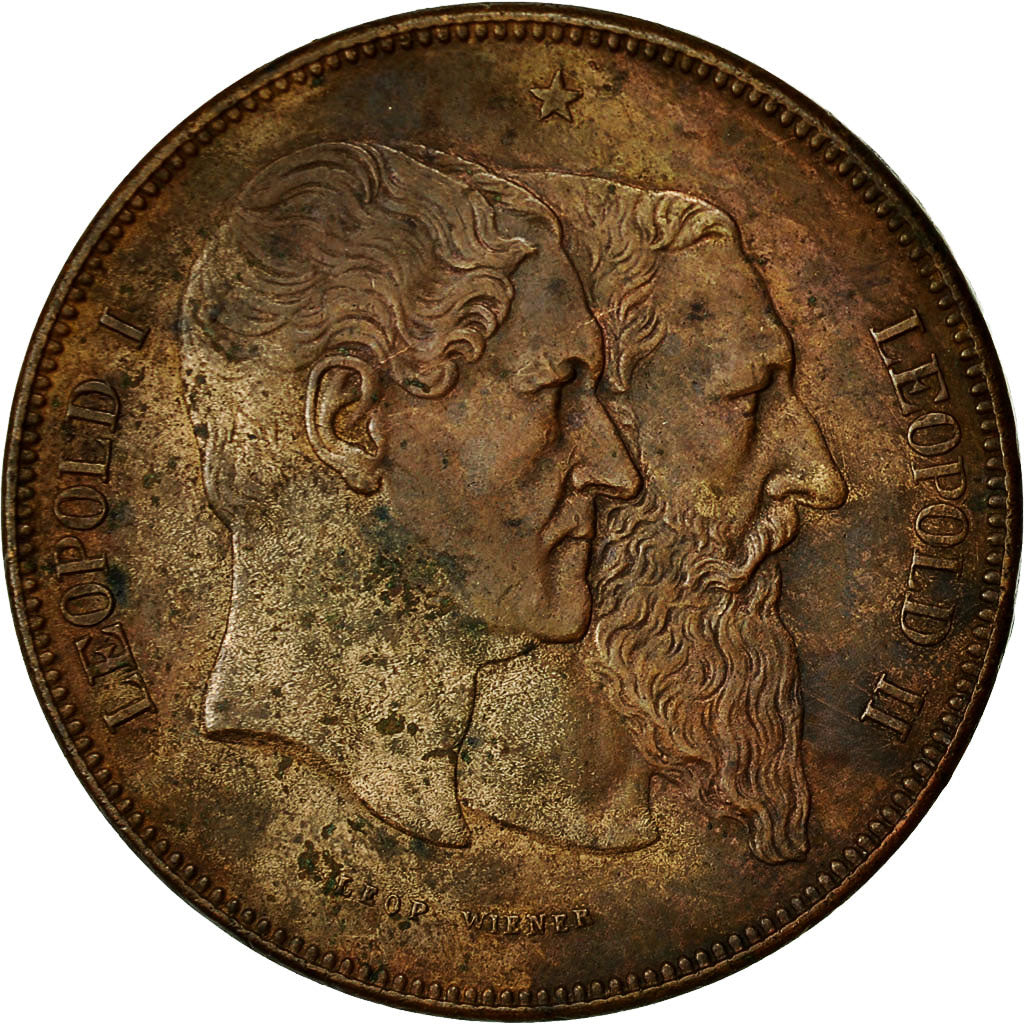 Belgium, Medal, Médaille au Module de 5 Francs, 1880, Wiener, EF(40-45), Copper