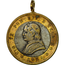 Vaticano, medalla, Pie IX, Jubilé, Rome, 1877, MBC, Copper Gilt