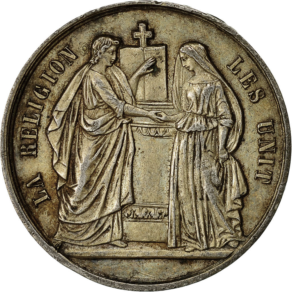 Francia, medaglia, Noces, Mariage, Religion, 1878, BB+, Vermeil