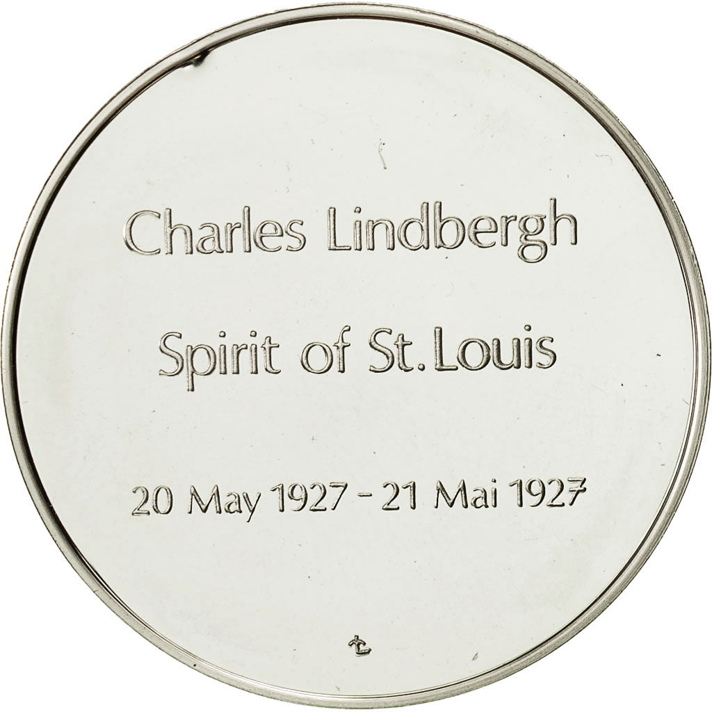 France, Medal, Aviation, Charles Lindbergh,1927, MS(64), Silver