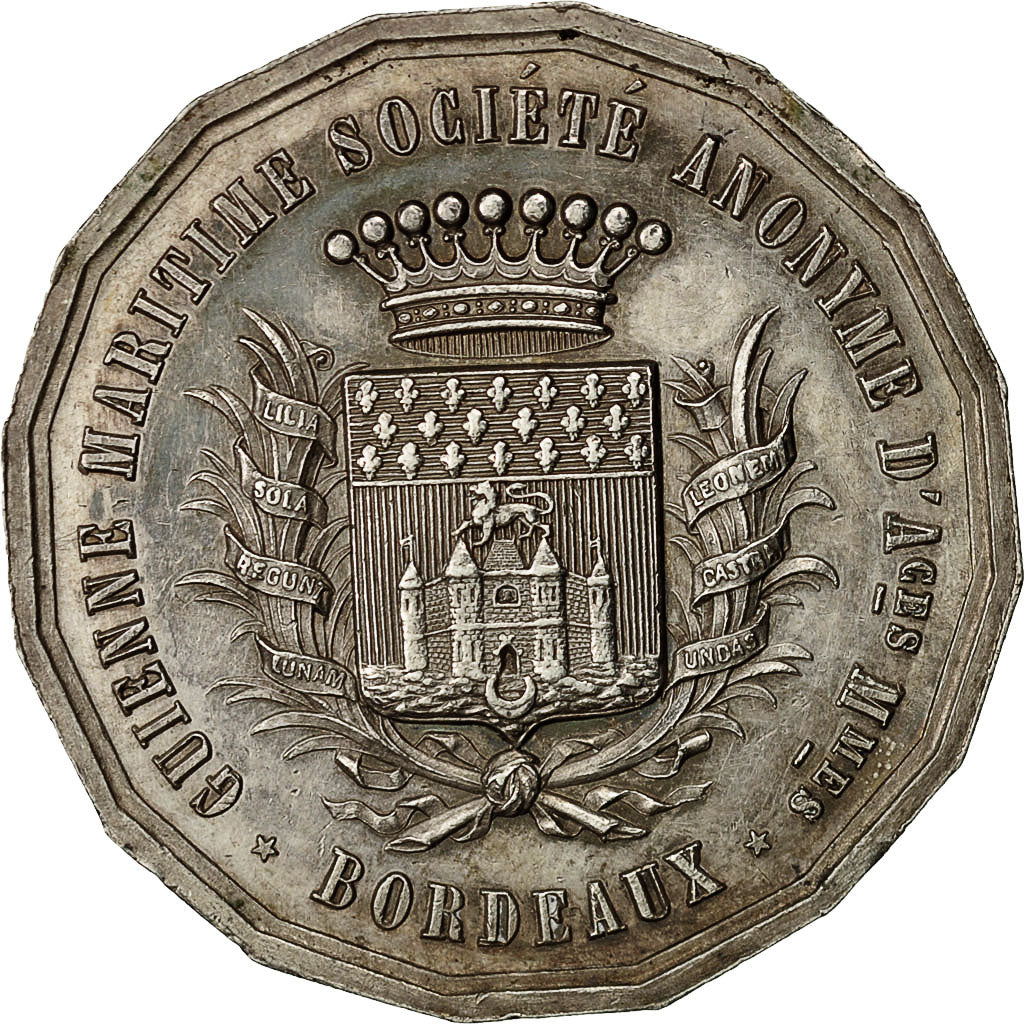France, Token, Compagnie d'Assurances Maritimes Anonyme, Bordeaux, 1863