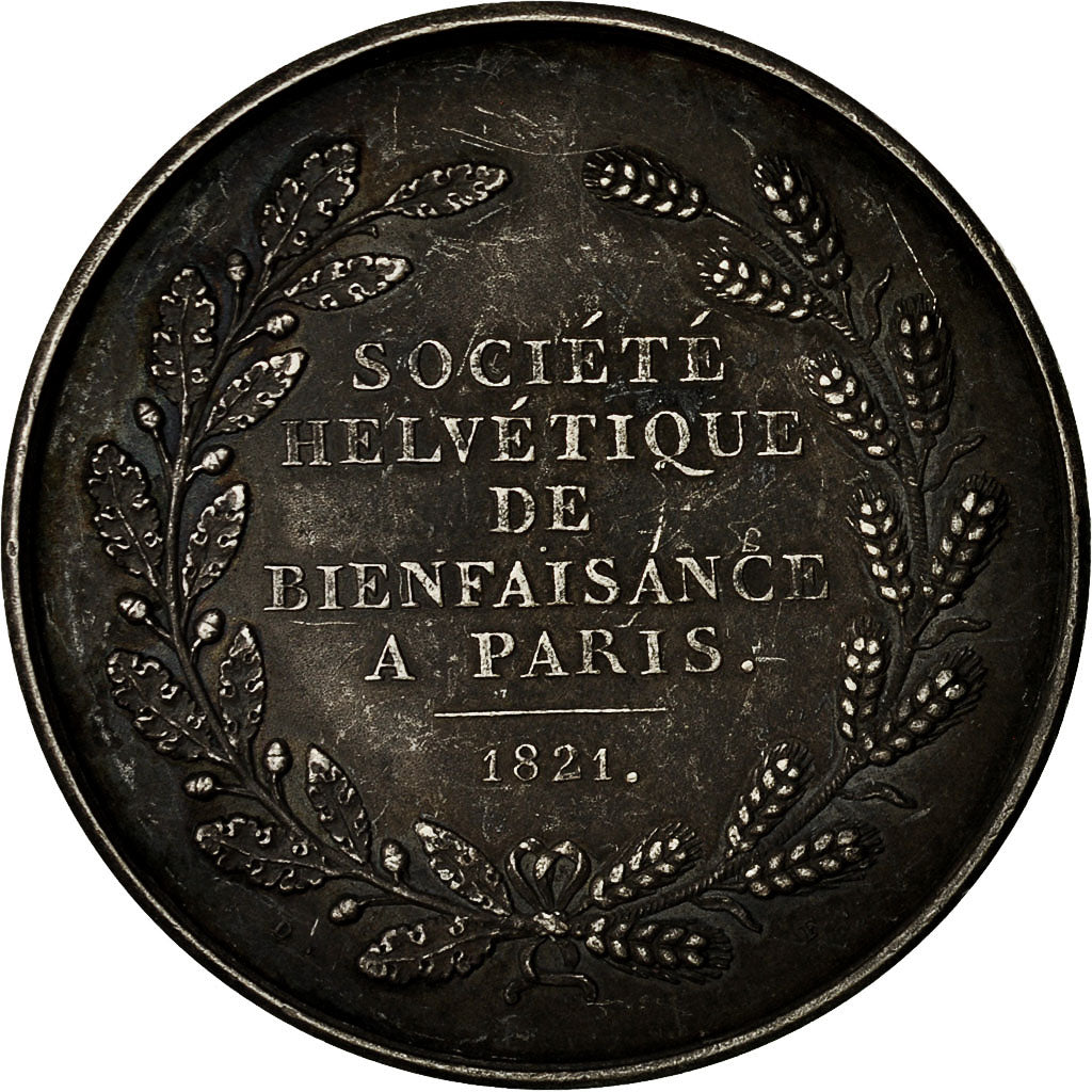 Switzerland, Medal, Société Helvétique de Bienfaisance à Paris, 1821