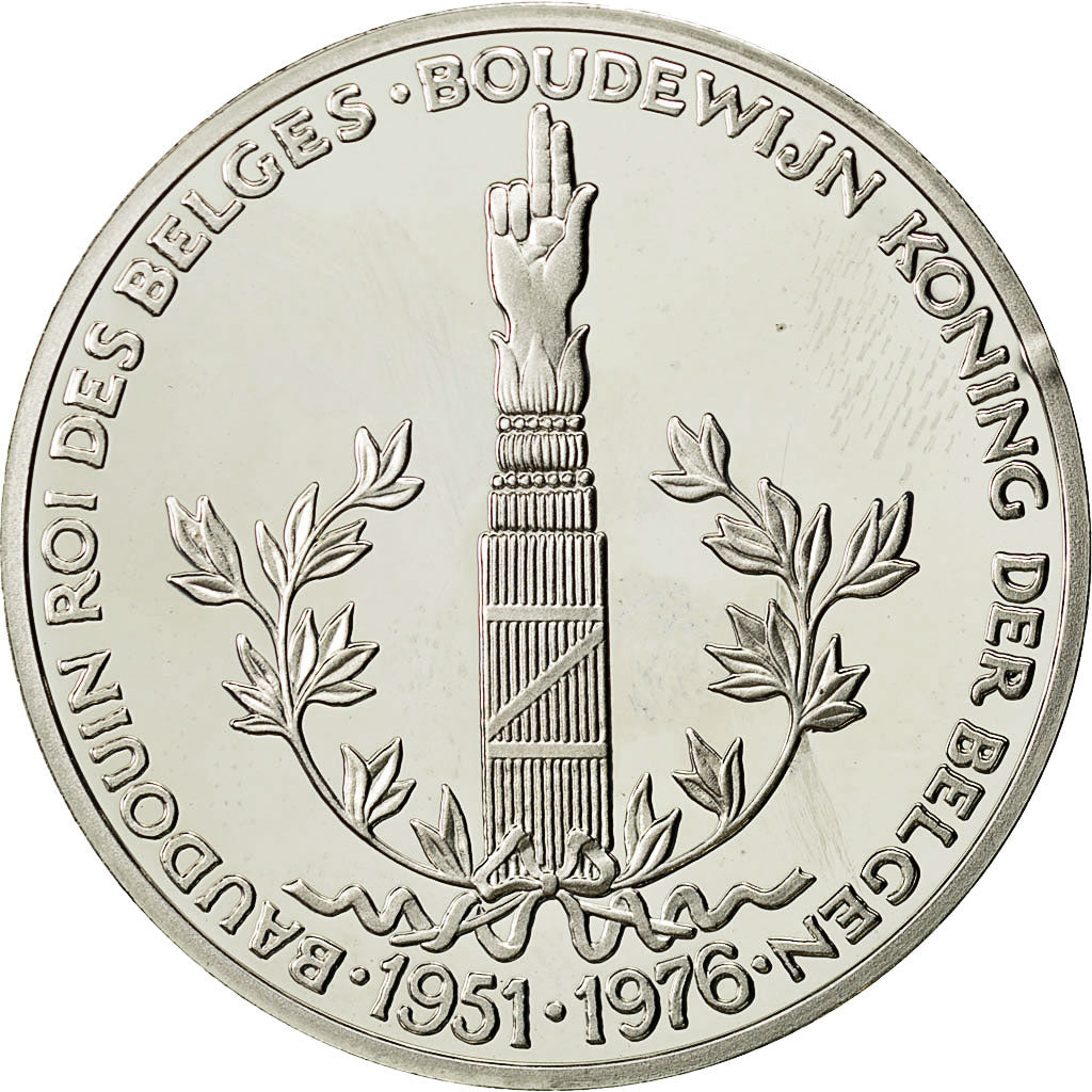 Bélgica, medalla, Baudouin, Roi des Belges, FDC, Plata
