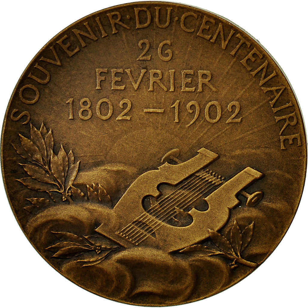 France, Medal, Victor Hugo, 1902, Chaplain, AU(55-58), Bronze