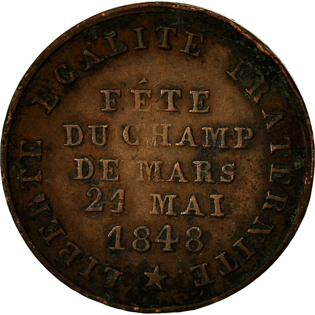 Francia, medaglia, Fête du Champs de Mars, 1848, BB+, Rame