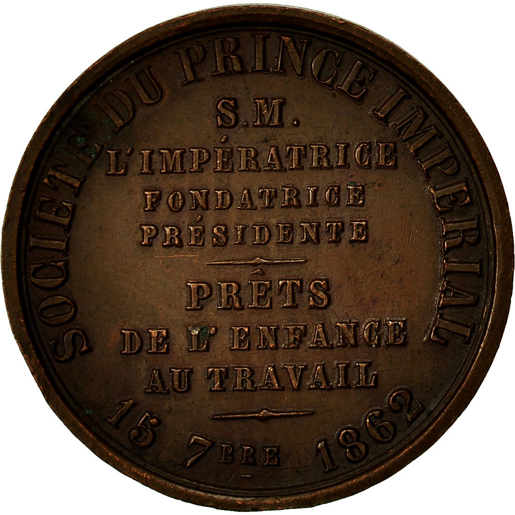 France, Medal, Napoléon IV, Société du Prince  Impérial, 1862, Peyre