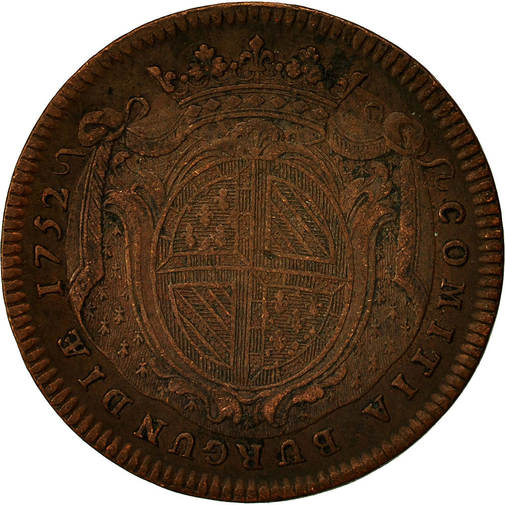 Francja, Token, Louis XV, Etats de Bourgogne, 1752, EF(40-45), Miedź