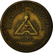 France, Token, Levée de l'Interdit Electoral, 1848, EF(40-45), Brass