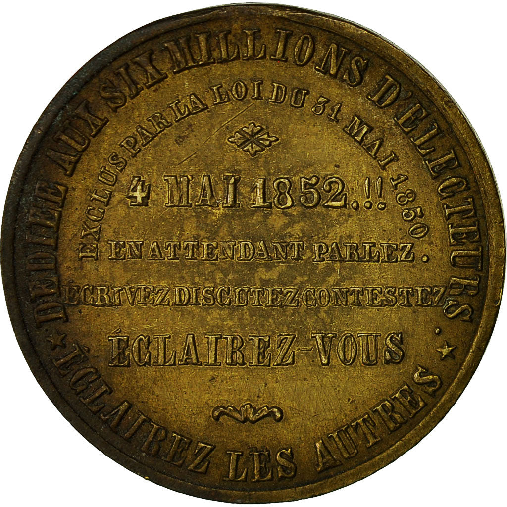 France, Token, Levée de l'Interdit Electoral, 1848, EF(40-45), Brass