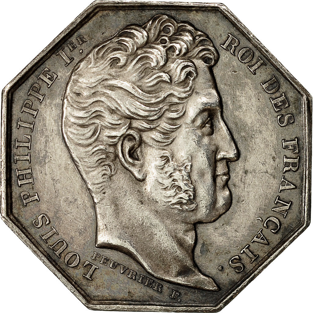 Francia, Token, Louis XVIII, Compagnie des Notaires de Corbeil, Peuvrier, SPL-