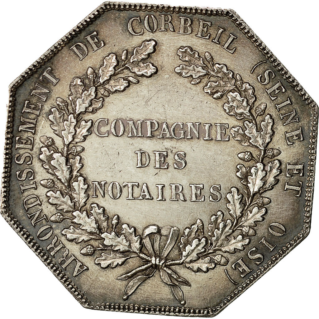 Francia, Token, Louis XVIII, Compagnie des Notaires de Corbeil, Peuvrier, SPL