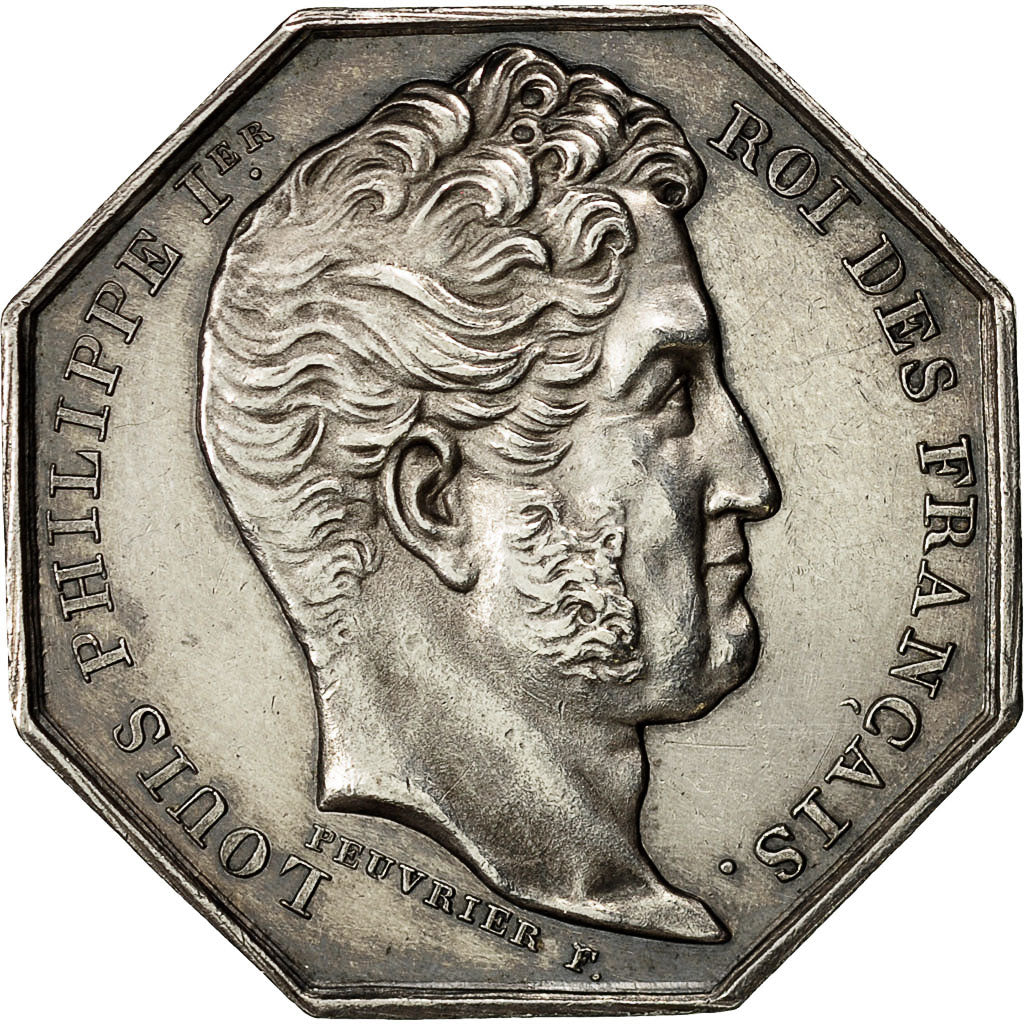 Francia, Token, Louis XVIII, Compagnie des Notaires de Corbeil, Peuvrier, SPL
