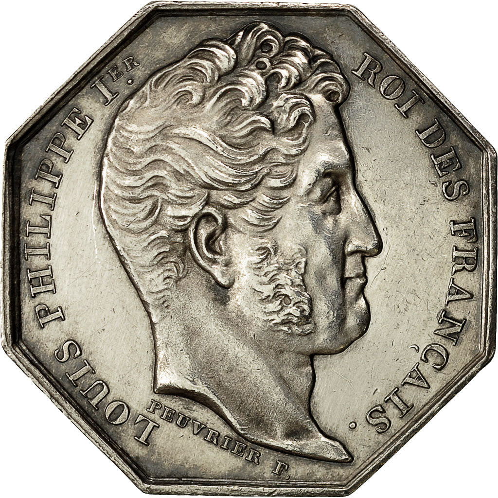 Francia, Token, Louis XVIII, Compagnie des Notaires de Corbeil, Peuvrier, SPL