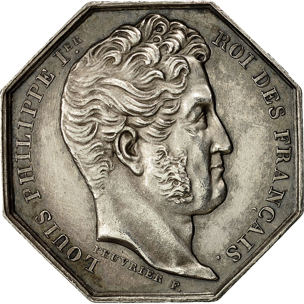 Francia, Token, Louis XVIII, Compagnie des Notaires de Corbeil, Peuvrier, SPL-