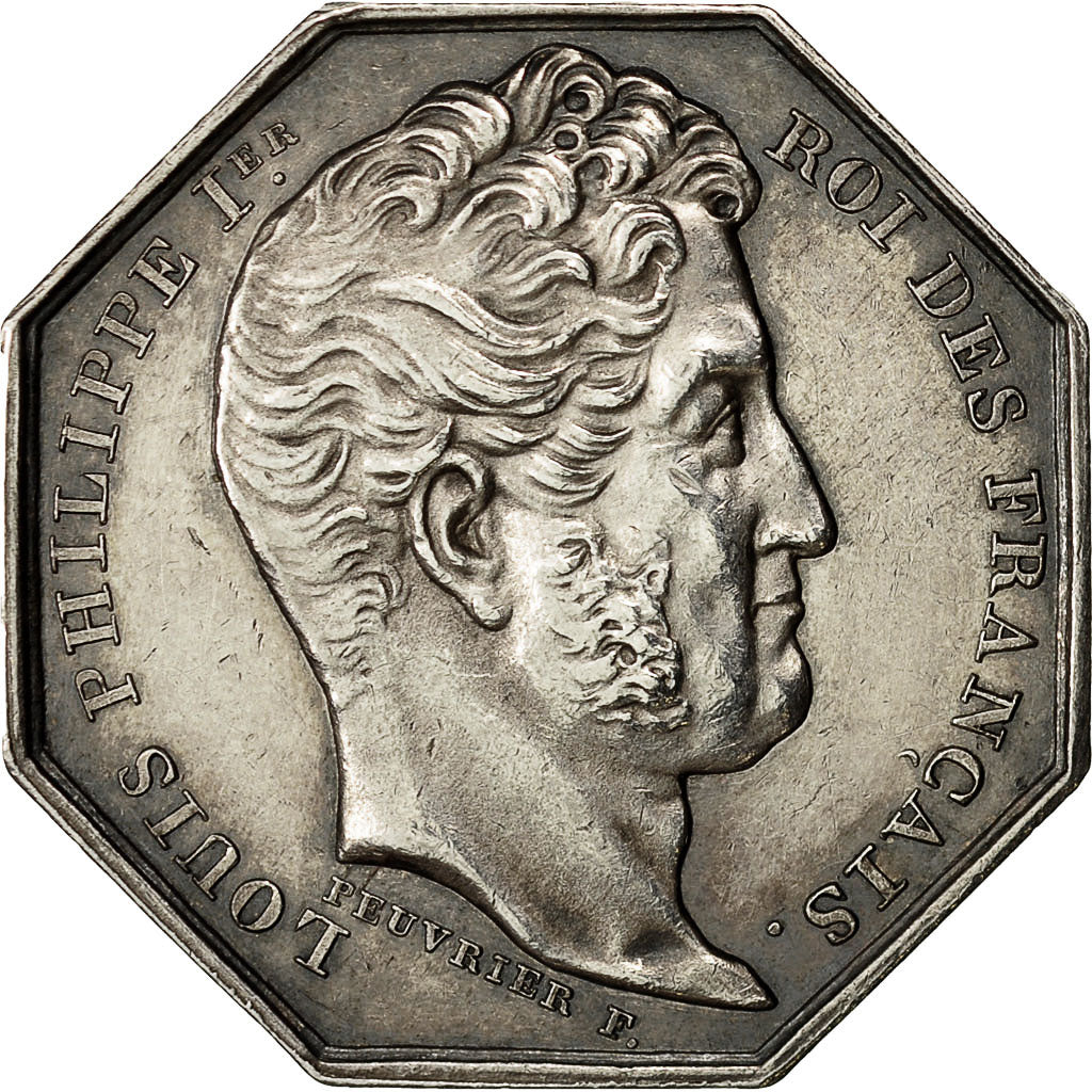 Francia, Token, Louis XVIII, Compagnie des Notaires de Corbeil, Peuvrier, SPL-