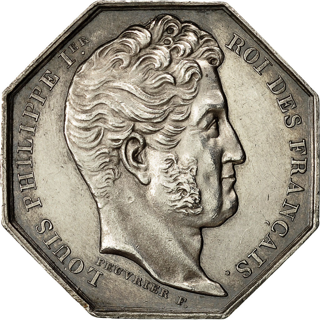 Francia, Token, Louis XVIII, Compagnie des Notaires de Corbeil, Peuvrier, SPL-