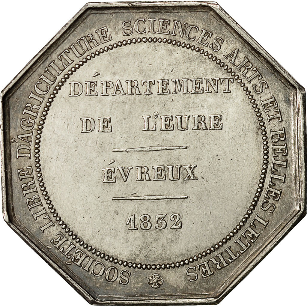 France, Token, Louis-Philippe Ier, Société Libre d'Agriculture d'Evreux, 1832