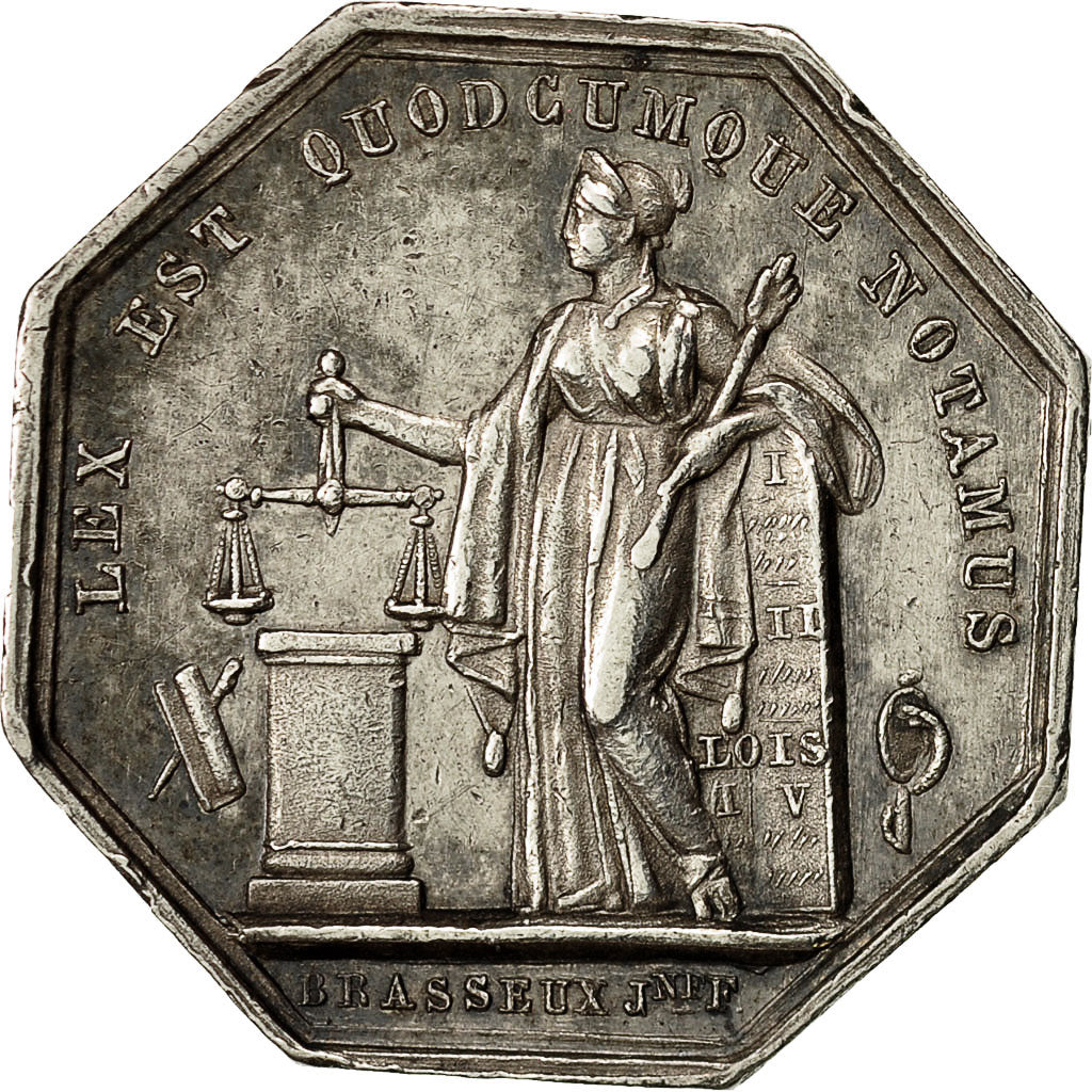 France, Token, Chambre des Notaires d'Evreux, Brasseux, AU(55-58), Silver