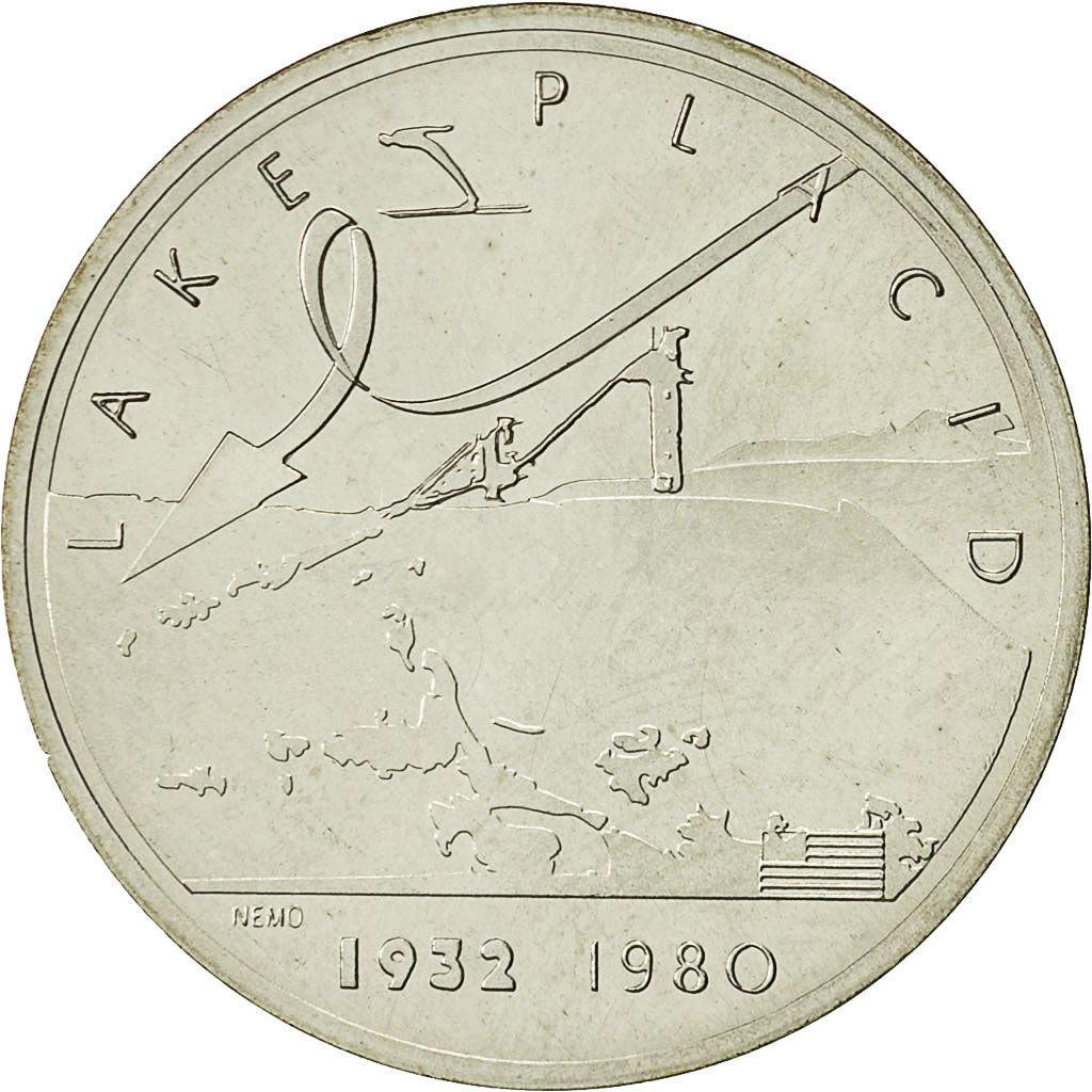 France, Medal, Jeux Olympiques d'Albertville, Lake Placid, 1992, MS(64), Silver
