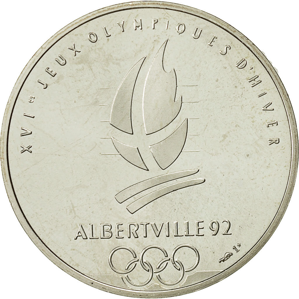 France, Médaille, Jeux Olympiques d'Albertville, Grenoble, 1992, SPL+, Argent