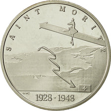 France, Medal, Jeux Olympiques d'Albertville, Saint Moritz, 1992, MS(64), Silver