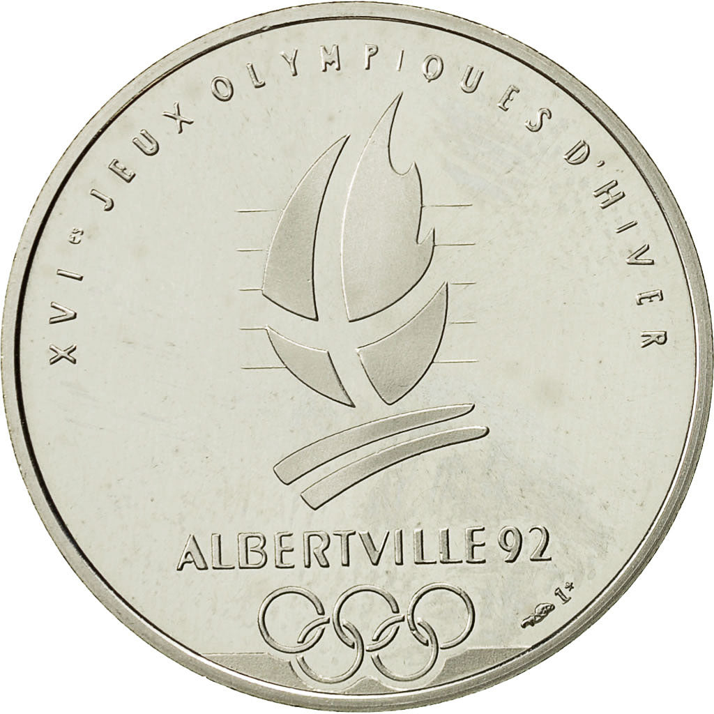 France, Medal, Jeux Olympiques d'Albertville, Saint Moritz, 1992, MS(64), Silver