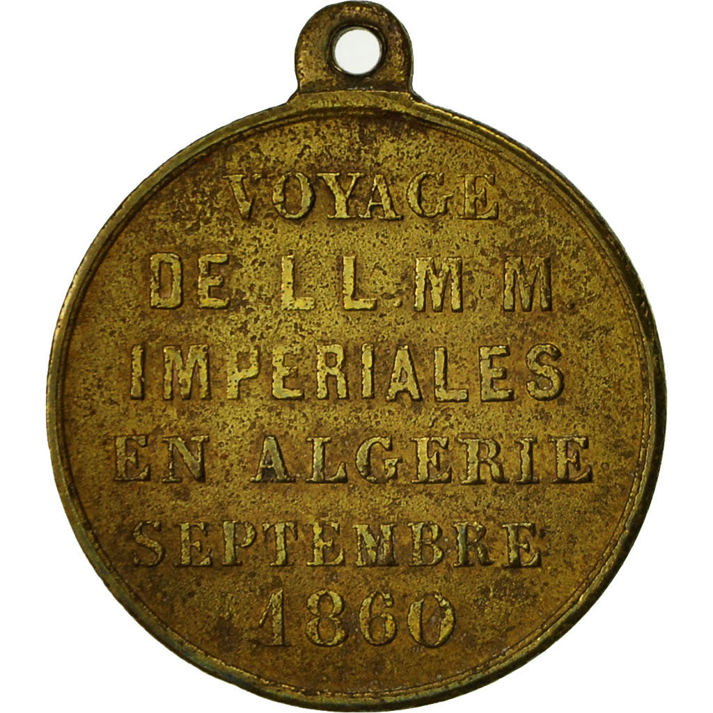 Algeria, Médaille, Voyage de Napoléon III et Eugénie, 1860, Caqué, TTB