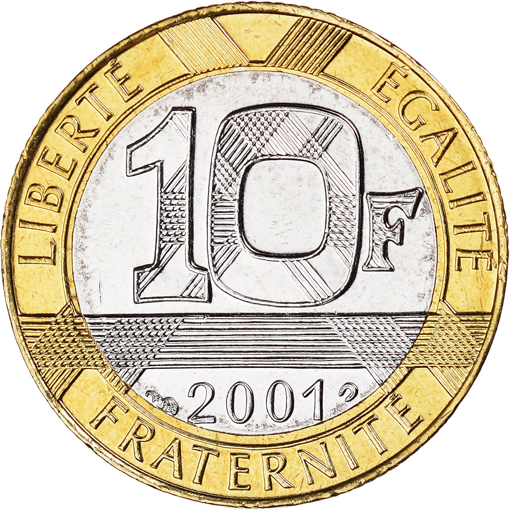 Munten, Frankrijk, Génie, 10 Francs, 2001, Paris, BU, FDC, Aluminum-Bronze