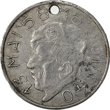 Algeria, Medaille, Général Massu, Algérie Française, 1958, S+, Aluminium