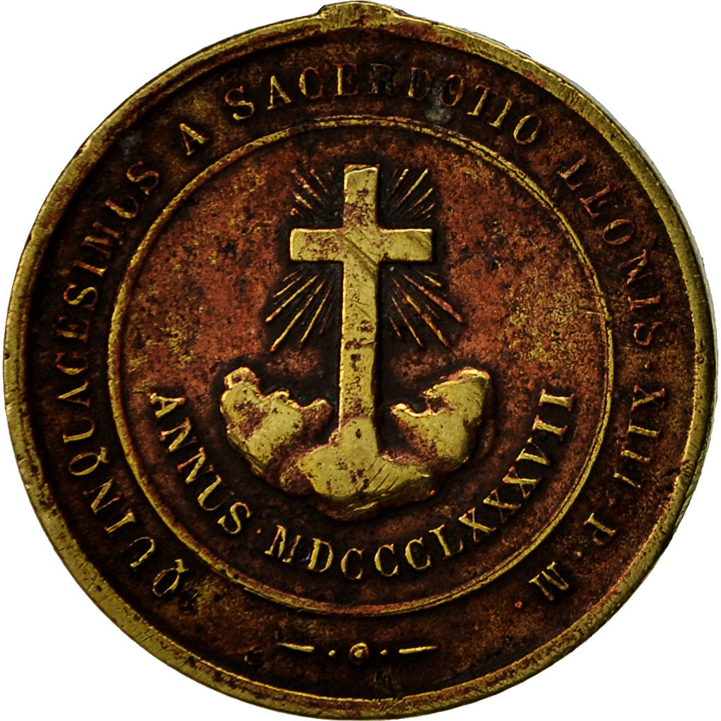 Vatican, Medal, Le Pape Léon XIII, 1887, VF(30-35), Bronze