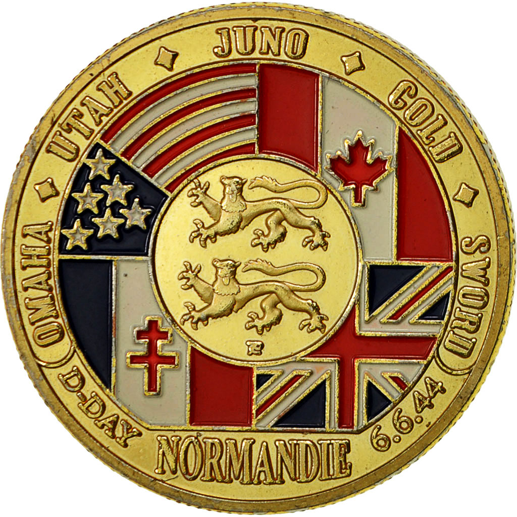 France, Medal, Omaha Beach Day, Normandie, AU(50-53), Copper Gilt