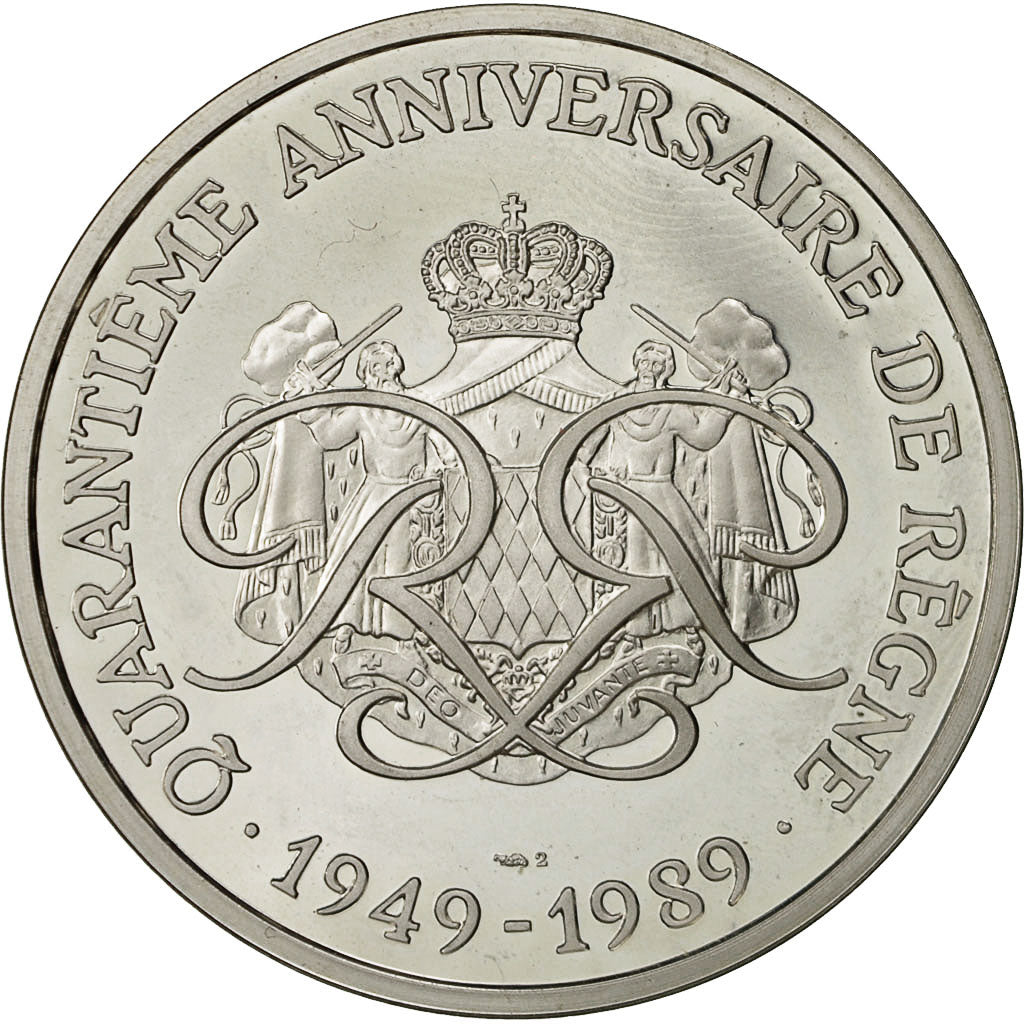 Monaco, Médaille, 40 ème Anniversaire de Rainier III, 1989, SPL, Argent