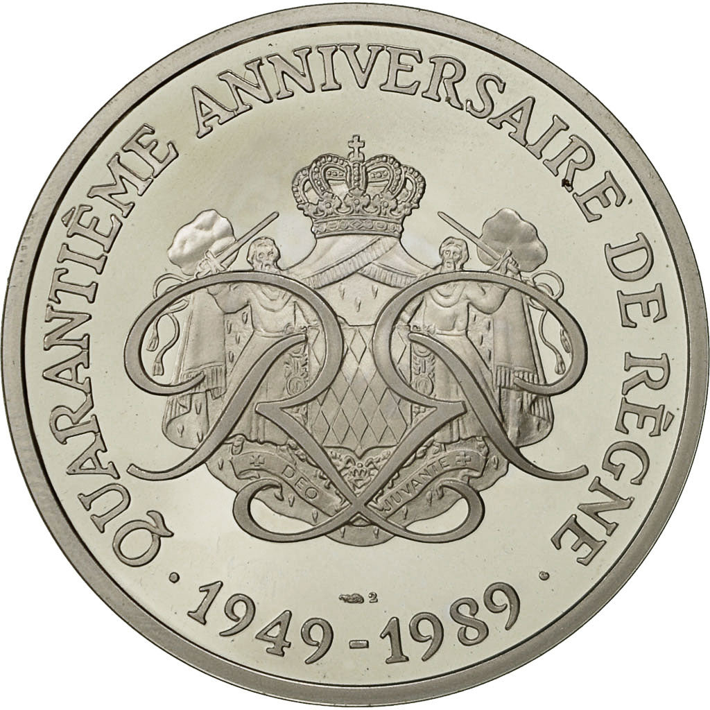 Monaco, Médaille, 40 ème Anniversaire de Rainier III, 1989, SPL, Argent