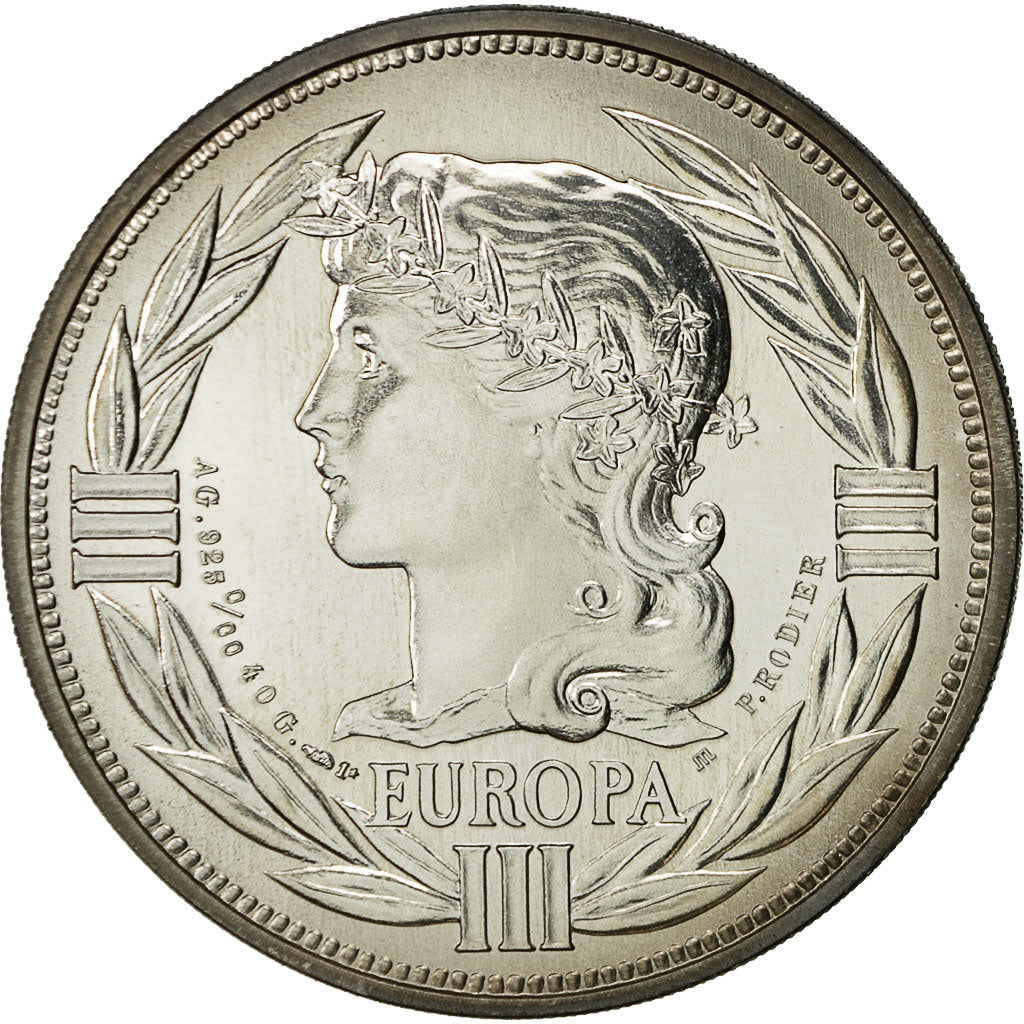 France, Medal, Ecu Europa, Marianne, 1985, Rodier, MS(64), Silver