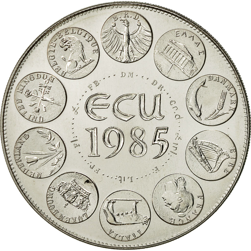 France, Medal, Ecu Europa, Marianne, 1985, Rodier, MS(64), Silver