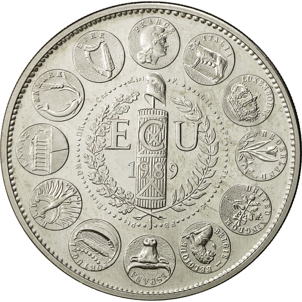 France, Médaille, Ecu Europa, Marianne, 1989, Rodier, SPL+, Argent
