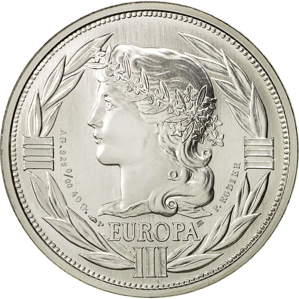 France, Medal, Ecu Europa, Marianne, 1991, Rodier, MS(64), Silver